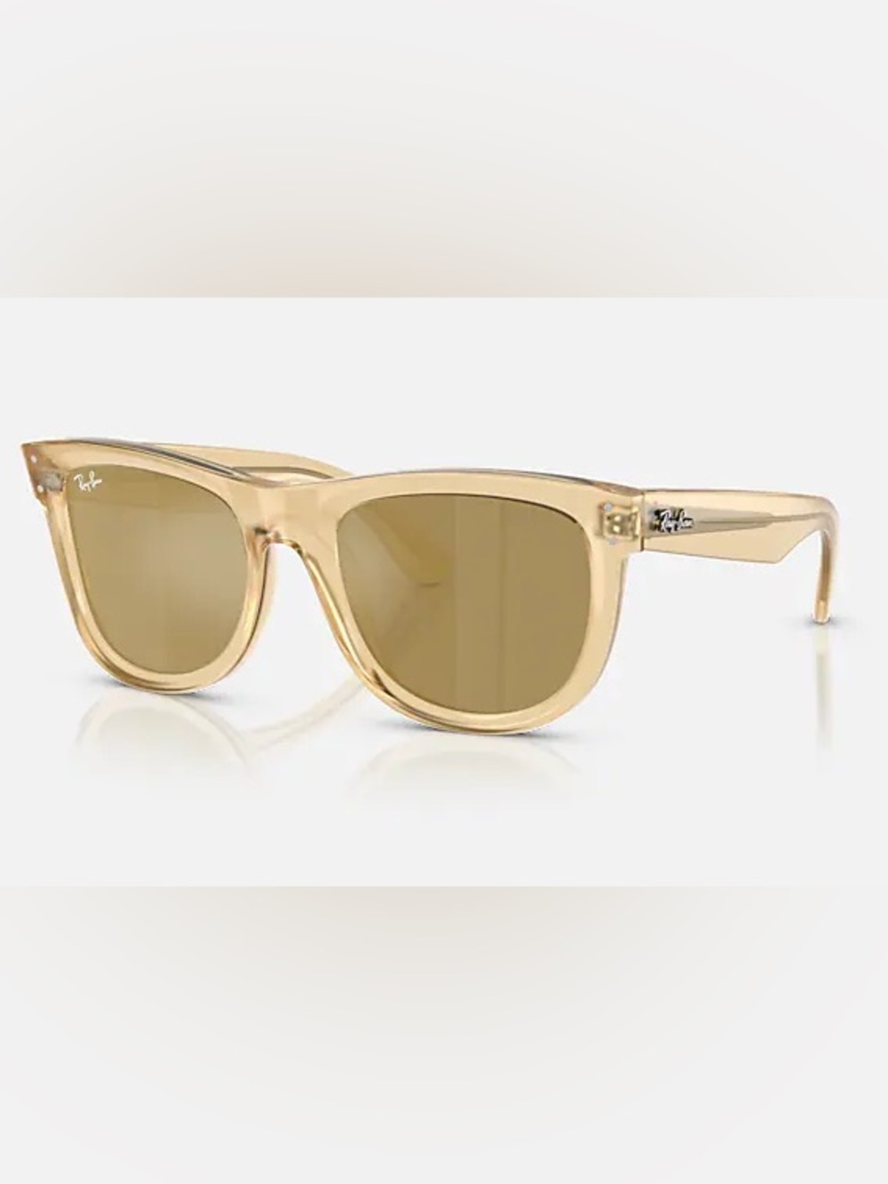 Ray-Ban Wayfarer Ice Pop in the Citrus Yellow colorway (model RB2140 6059/X4)